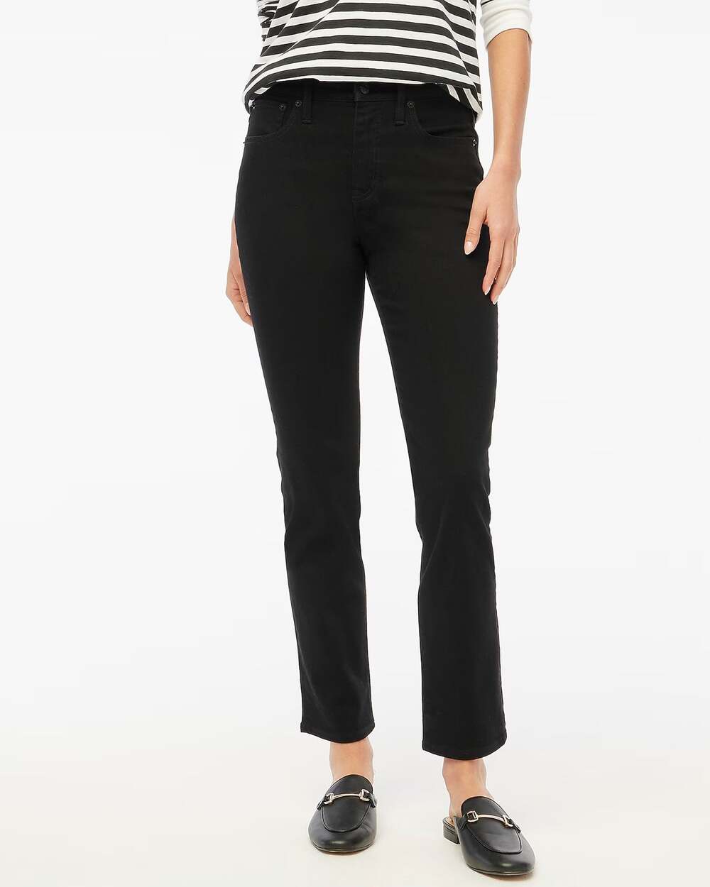 NWT J.Crew Factory Essential Straight In Jean All-Day Stretch Black Size 25